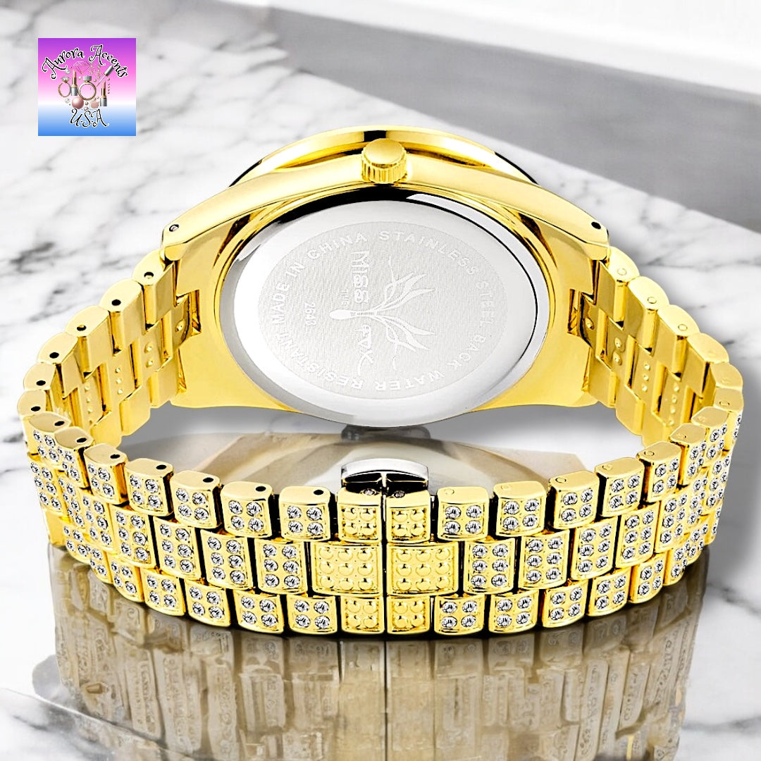 Luxury Iced Out Men's Watch – Quartz, Rhinestone, Waterproof, Fashion & Business Style