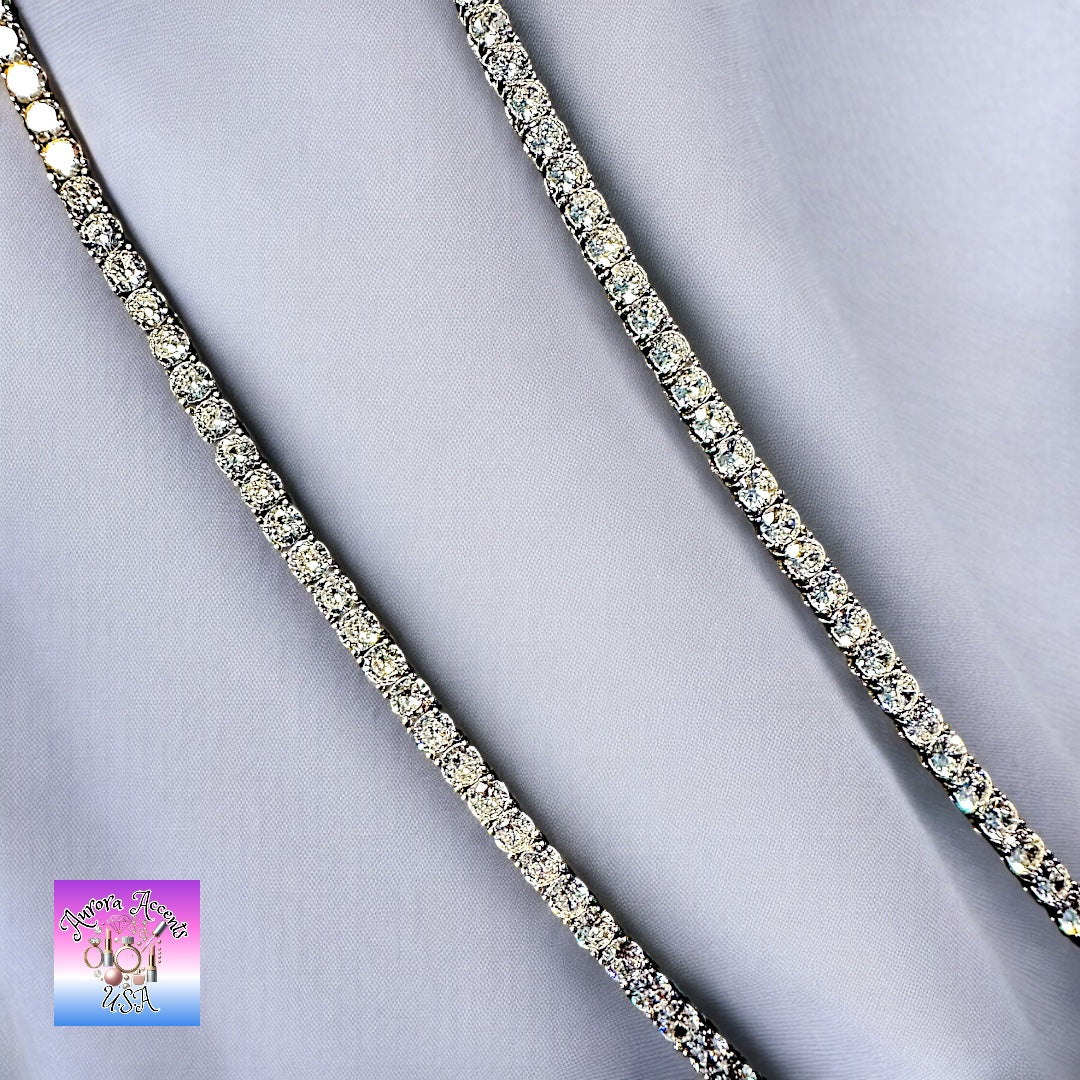 Quality Tennis Chain, Gold, Silver, Rose Gold- 16-30 Inches- 3mm-10mm