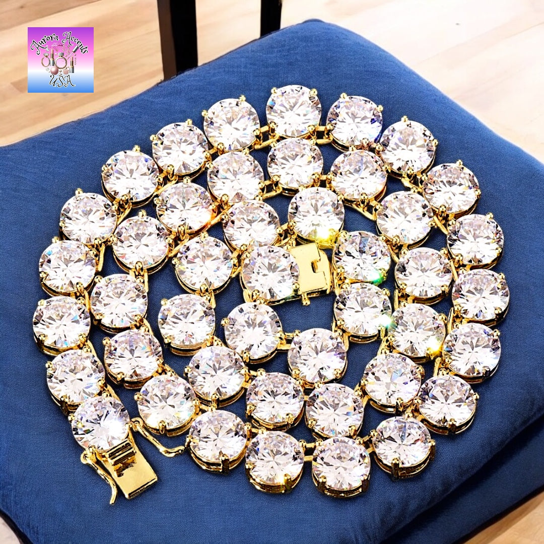 Quality Tennis Chain, Gold, Silver, Rose Gold- 16-30 Inches- 3mm-10mm