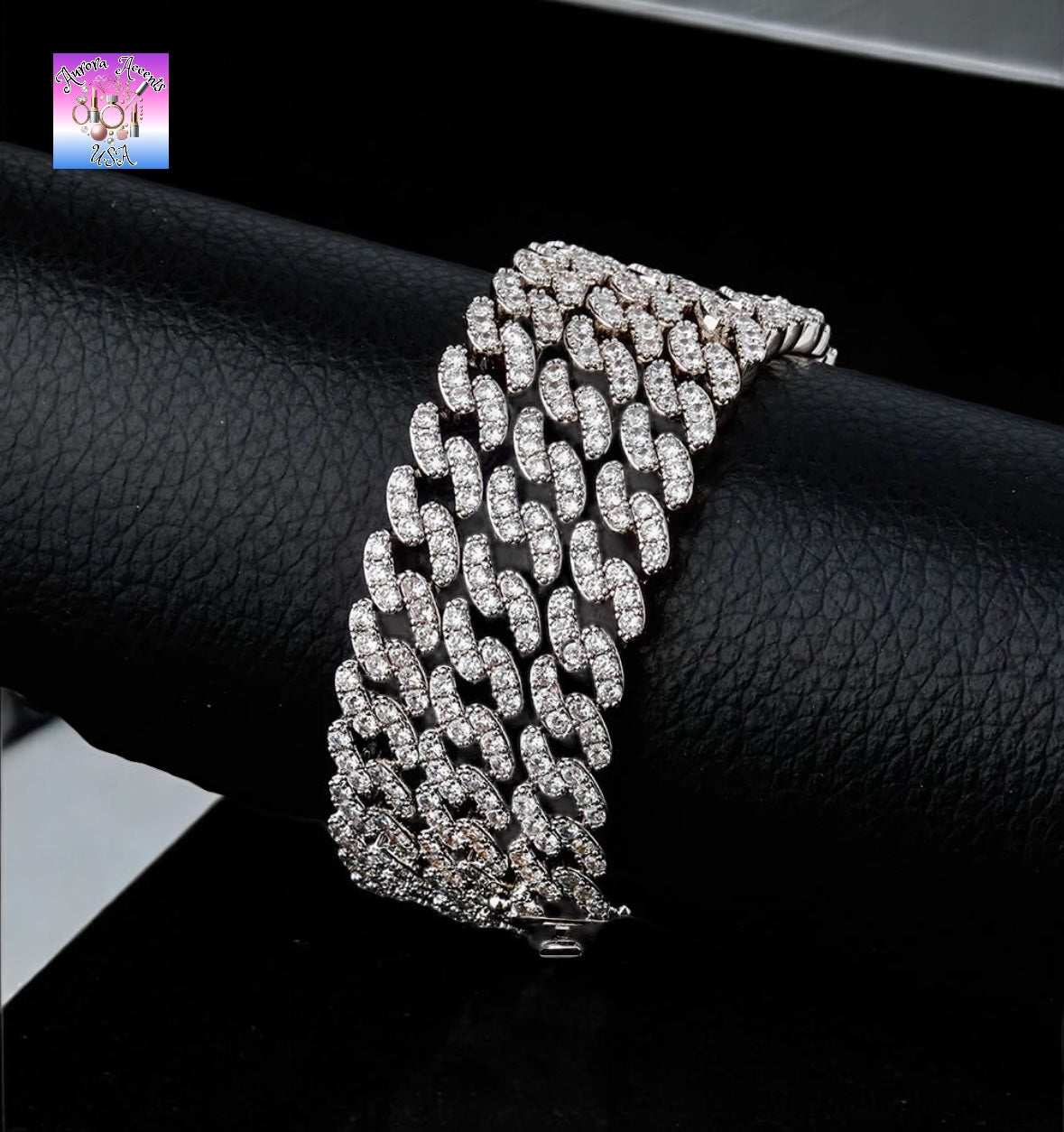 8mm Full Iced Out Cuban Link Chain Necklace – Cubic Zirconia, Multiple Colors & Sizes, Unisex Hip Hop Jewelry