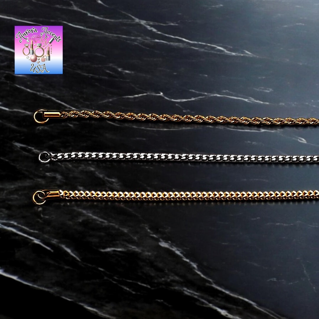 Gold & Silver Rope Chains – Multiple Lengths – Durable, Stylish & High Shine