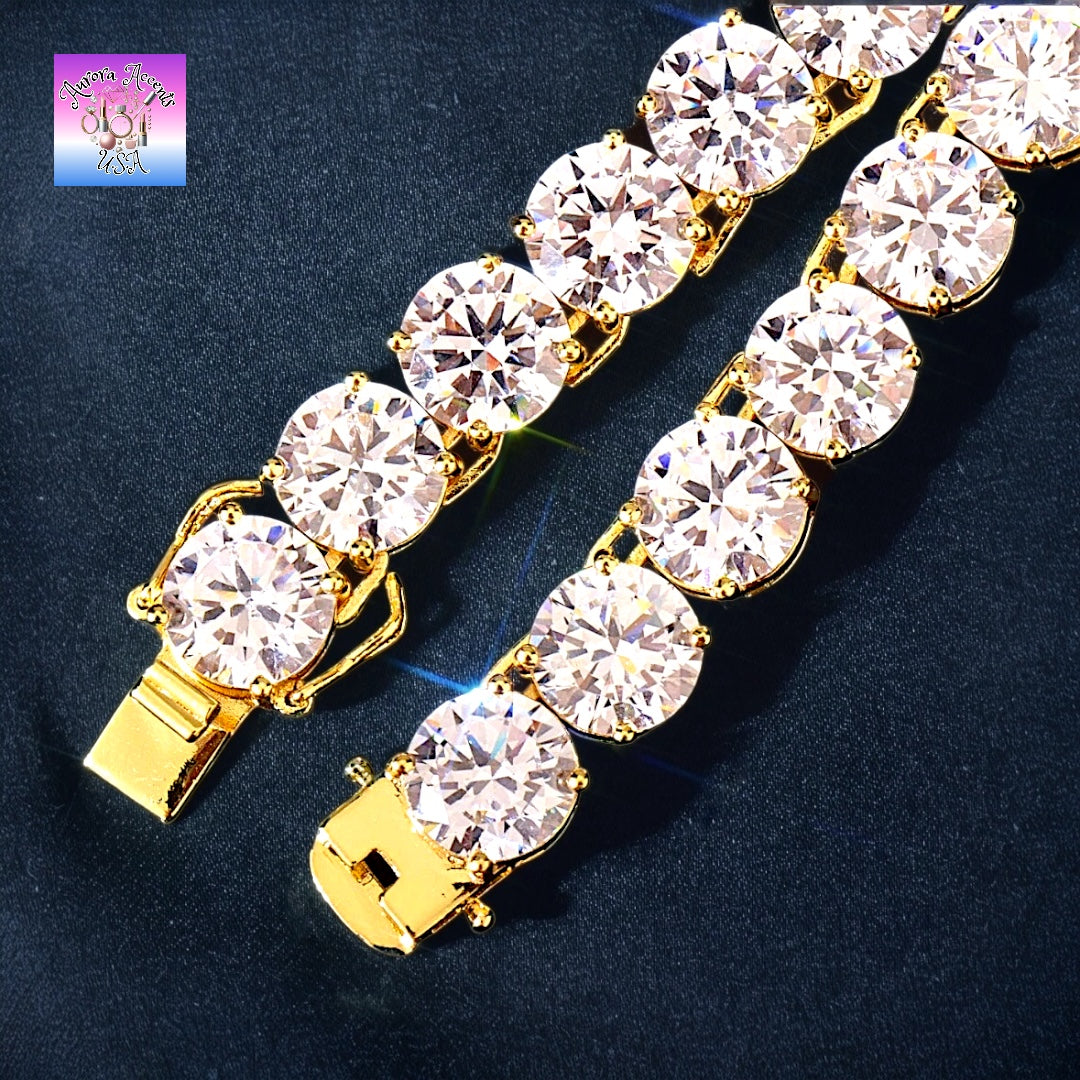 Quality Tennis Chain, Gold, Silver, Rose Gold- 16-30 Inches- 3mm-10mm
