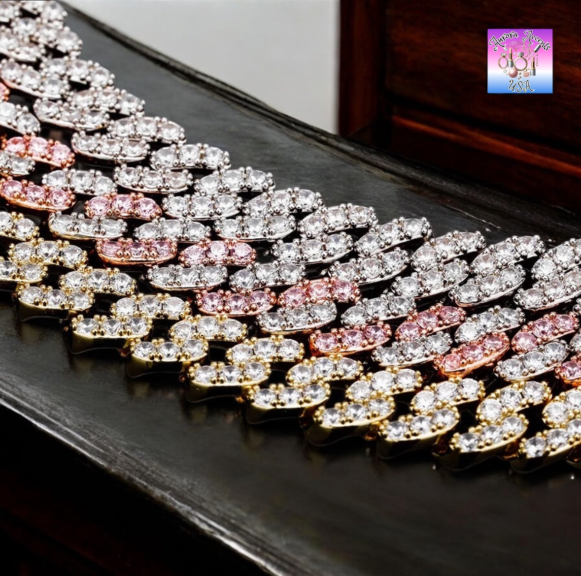 8mm Full Iced Out Cuban Link Chain Necklace – Cubic Zirconia, Multiple Colors & Sizes, Unisex Hip Hop Jewelry