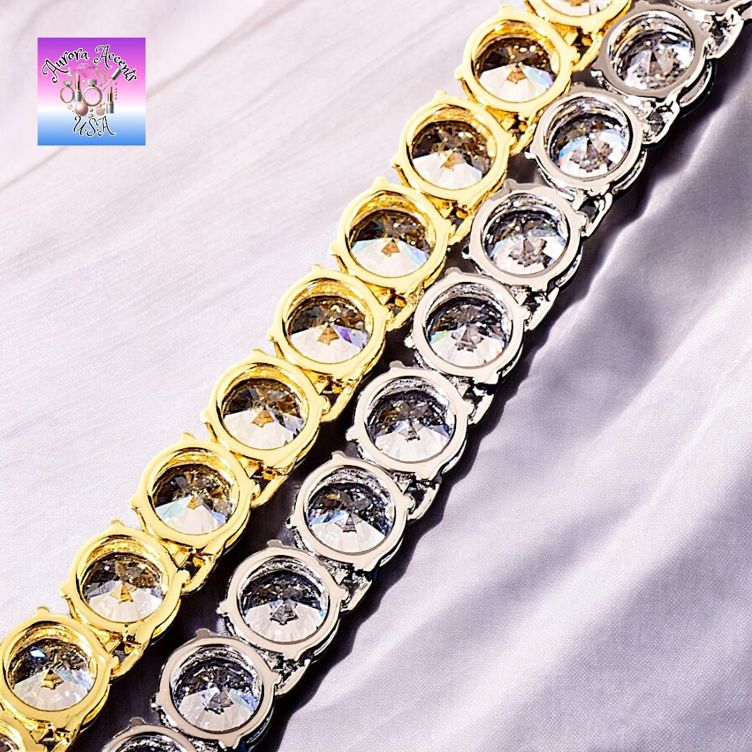 Quality Tennis Chain, Gold, Silver, Rose Gold- 16-30 Inches- 3mm-10mm