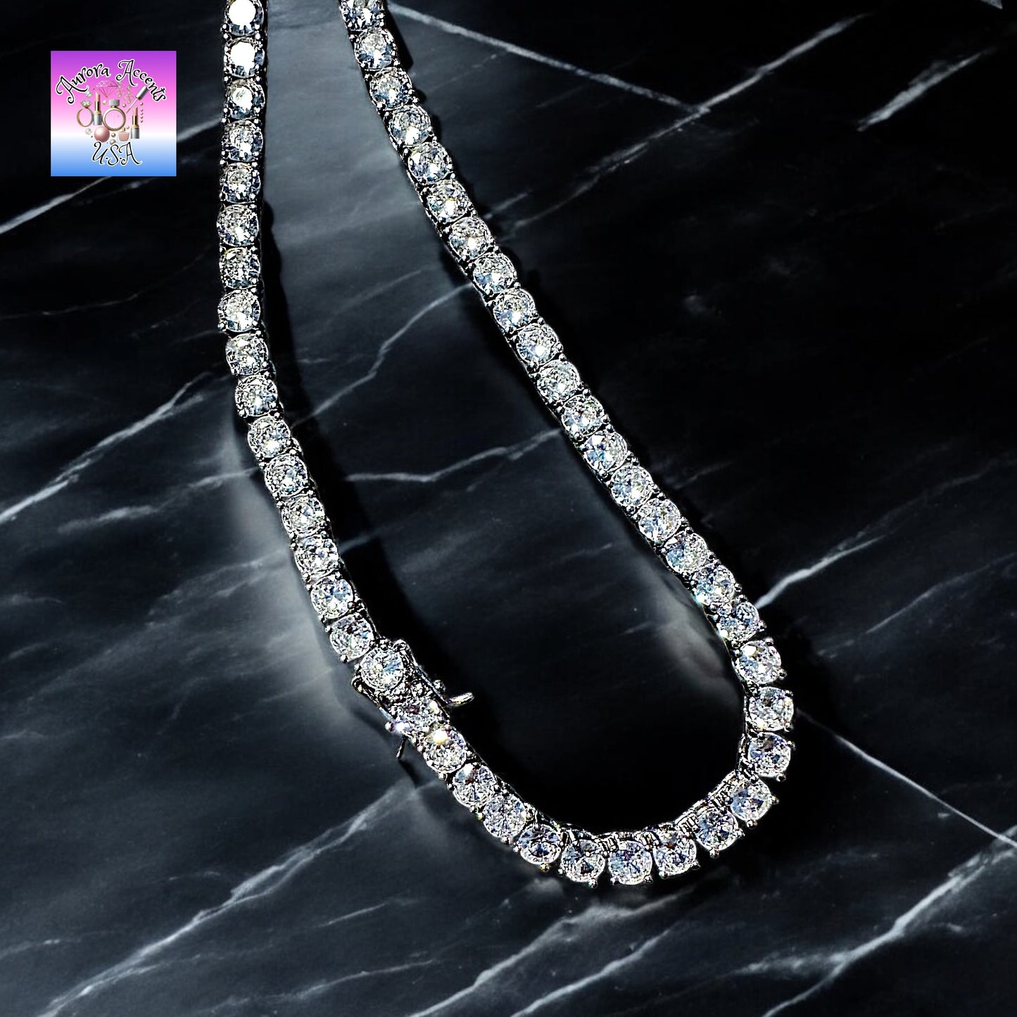 Quality Tennis Chain, Gold, Silver, Rose Gold- 16-30 Inches- 3mm-10mm