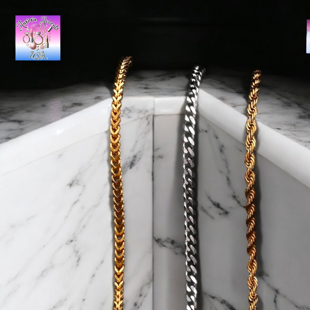 Gold & Silver Rope Chains – Multiple Lengths – Durable, Stylish & High Shine