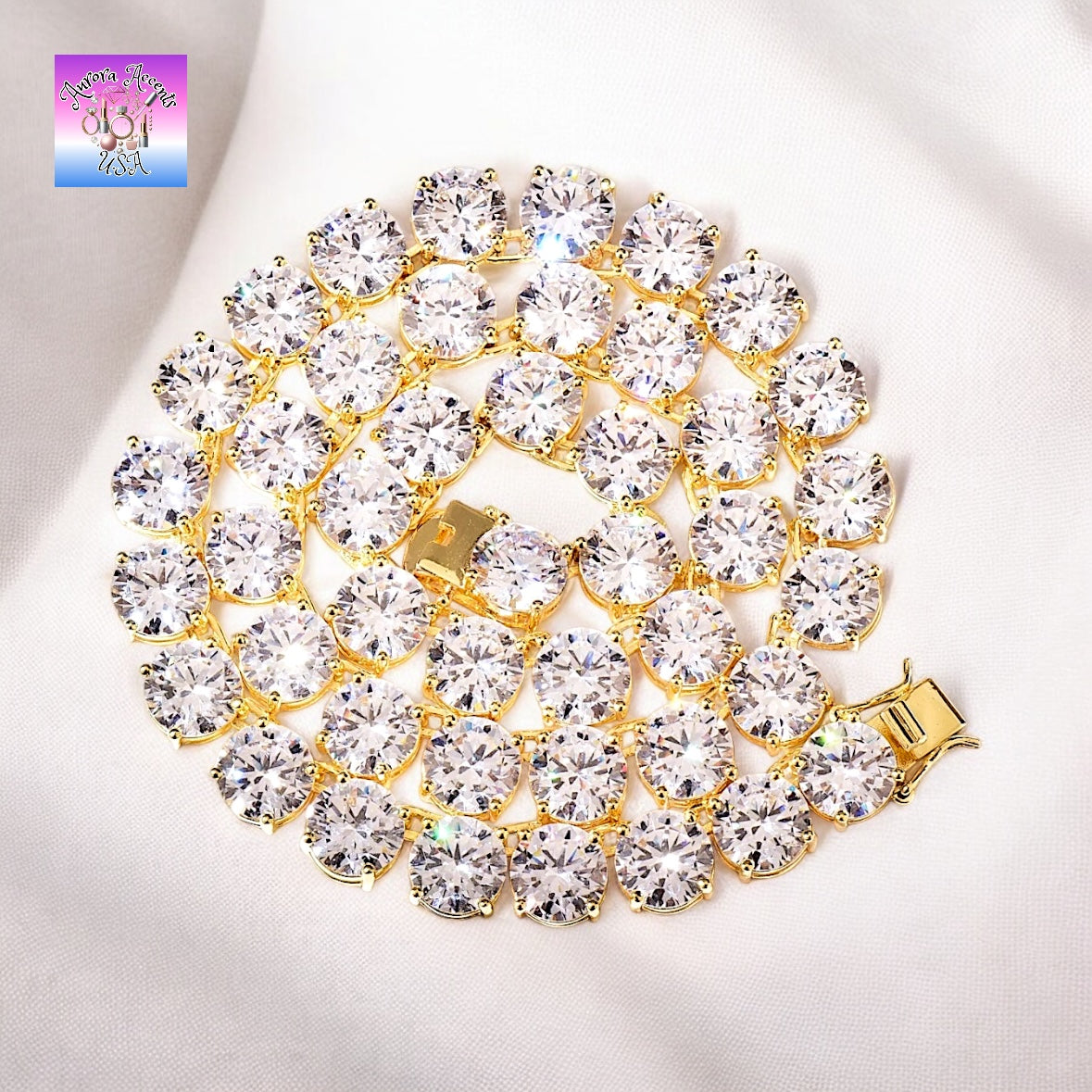 Quality Tennis Chain, Gold, Silver, Rose Gold- 16-30 Inches- 3mm-10mm