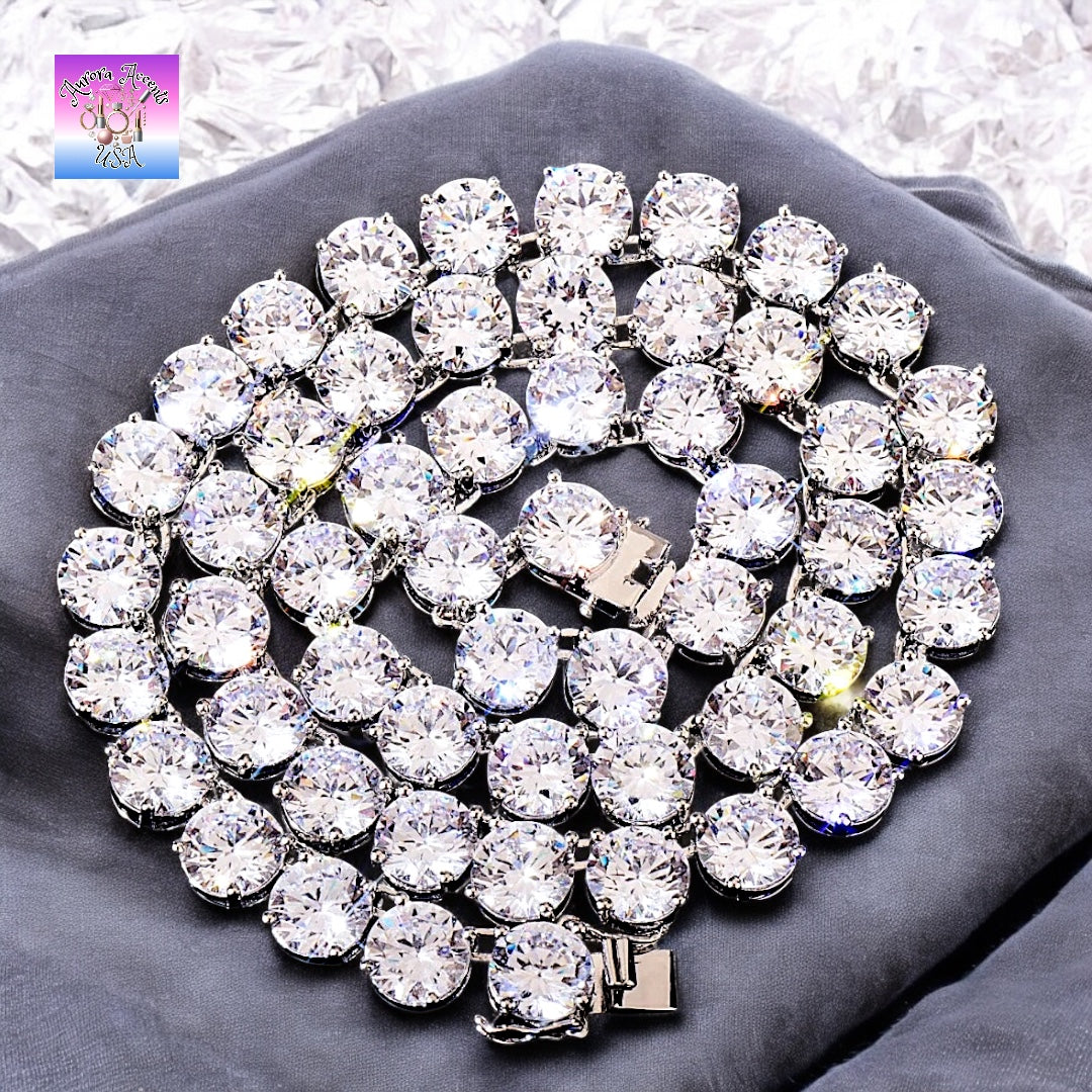 Quality Tennis Chain, Gold, Silver, Rose Gold- 16-30 Inches- 3mm-10mm