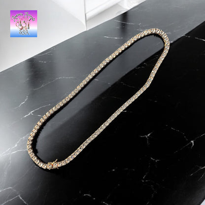 Quality Tennis Chain, Gold, Silver, Rose Gold