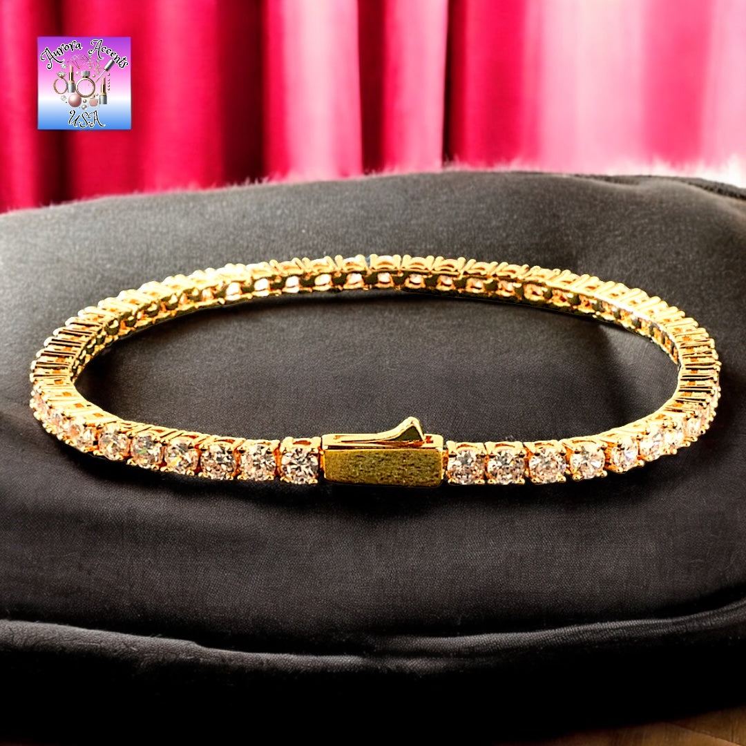 Gold, Silver & Rose Gold Tennis Bracelet – 7-9 Inches | 3mm-6mm Width – Classic & Brilliant Shine