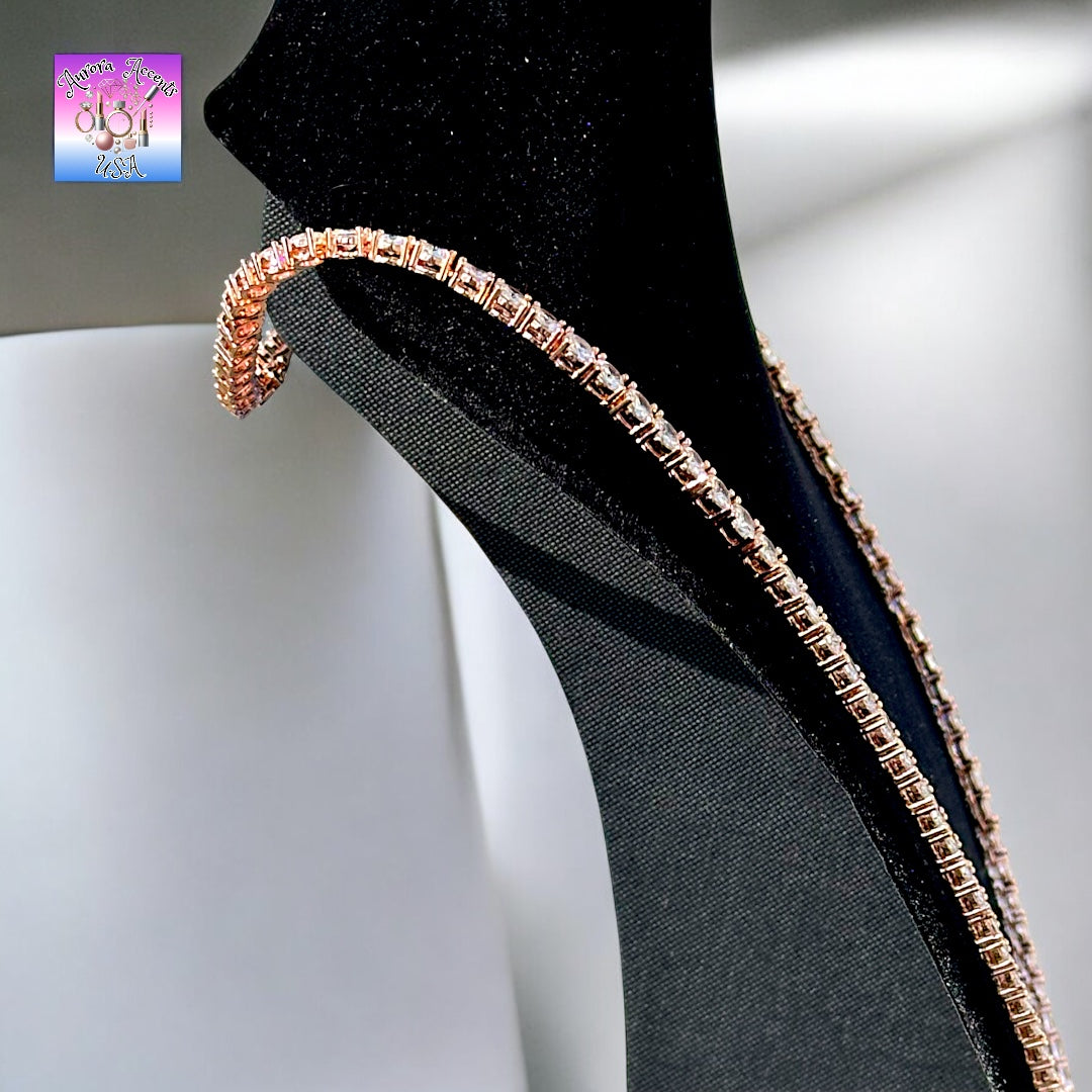 Quality Tennis Chain, Gold, Silver, Rose Gold- 16-30 Inches- 3mm-10mm