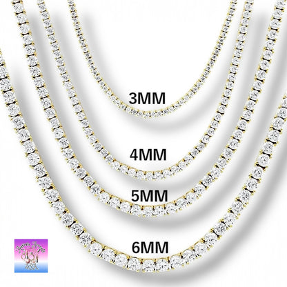 Quality Tennis Chain, Gold, Silver, Rose Gold