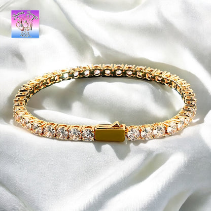 Gold, Silver & Rose Gold Tennis Bracelet – 7-9 Inches | 3mm-6mm Width – Classic & Brilliant Shine