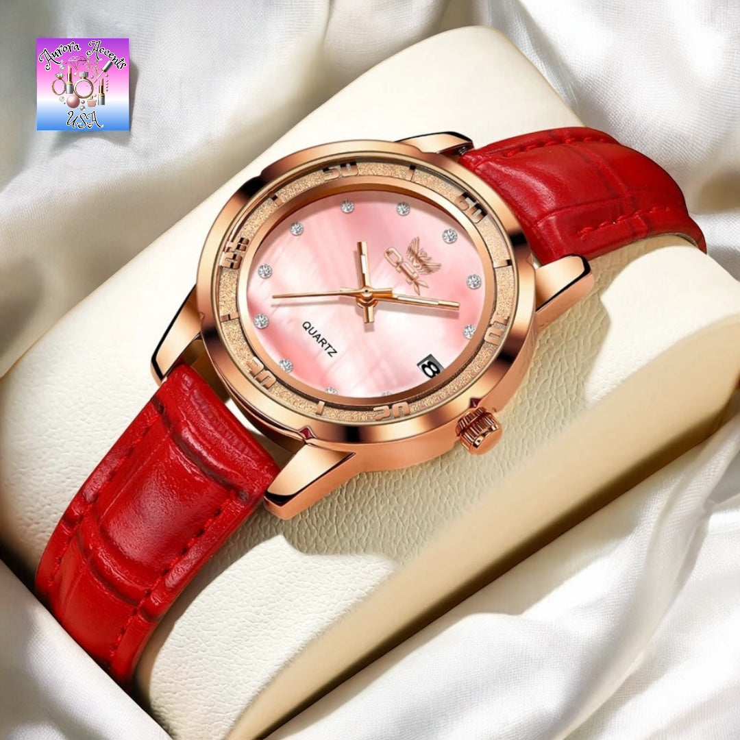 OPK Luxury Women's Gold Watch – Waterproof, Luminous, Quartz Stainless Steel Bracelet, Elegant & Stylish Design