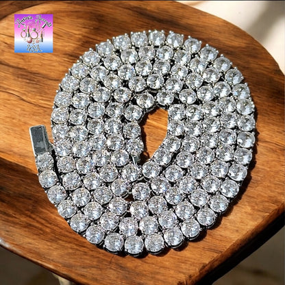 Silver Tennis Chain 30 Inch 6mm (Quality)
