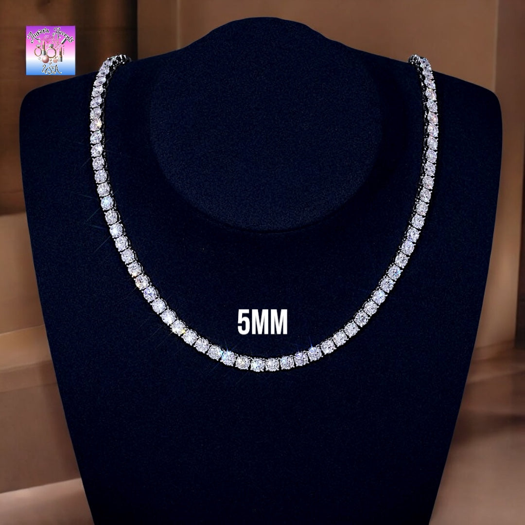 Certified Moissanite Tennis Necklace – Premium 925 Sterling Silver, Unisex Hip Hop Style, Available in 20” - 26”