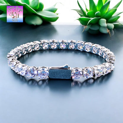 Gold, Silver & Rose Gold Tennis Bracelet – 7-9 Inches | 3mm-6mm Width – Classic & Brilliant Shine