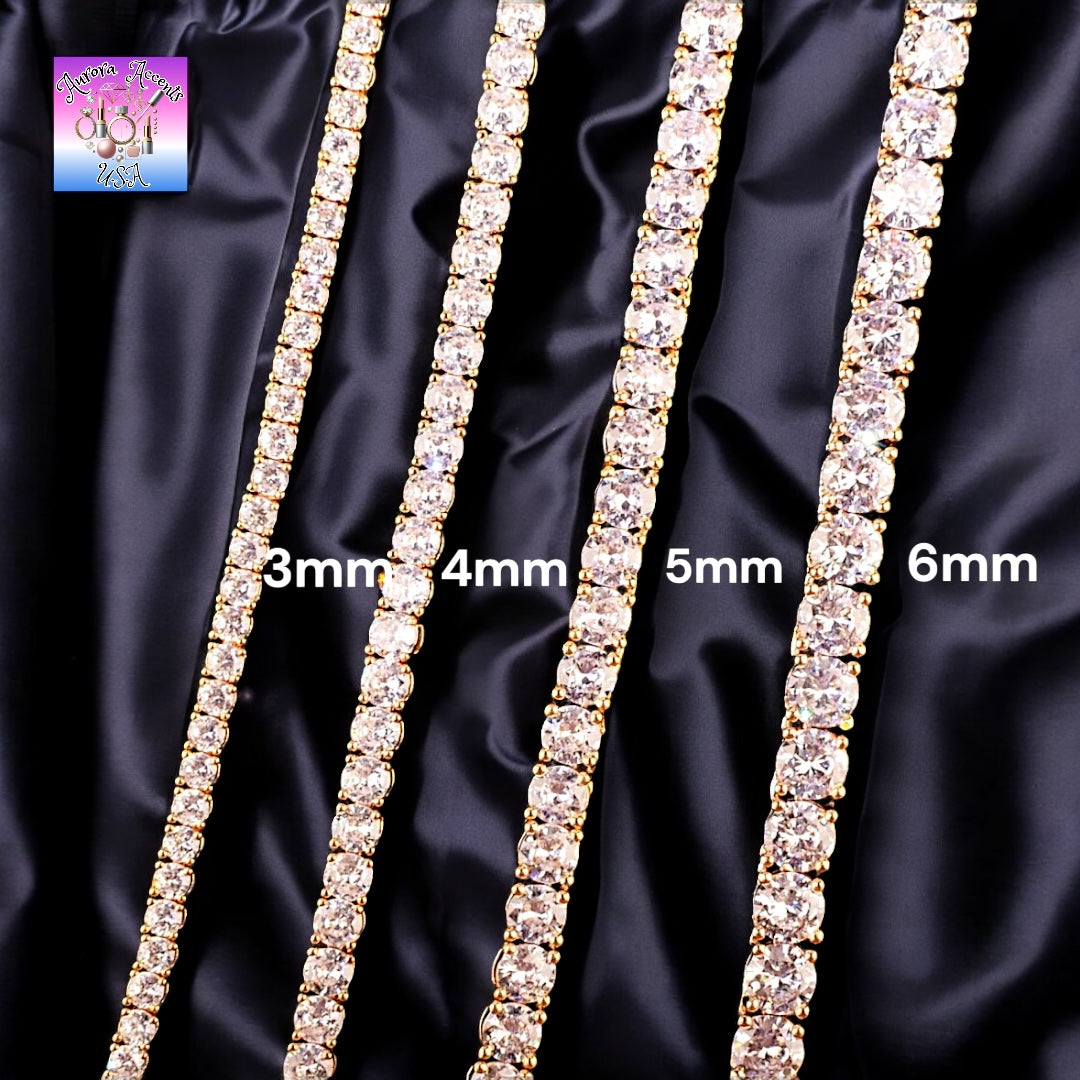 Gold, Silver & Rose Gold Tennis Bracelet – 7-9 Inches | 3mm-6mm Width – Classic & Brilliant Shine