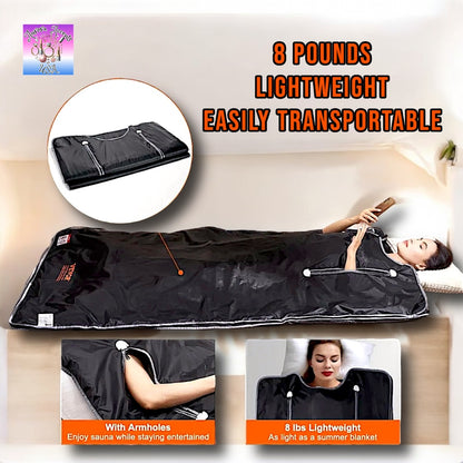 Portable Infrared Sauna Blanket – 1-6 Level Temperature Control, Oxford Fabric, Home Relaxation & Detoxification