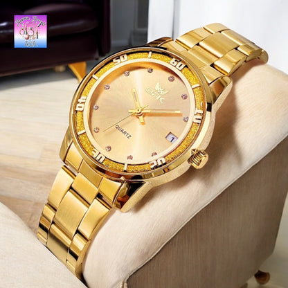 OPK Luxury Women's Gold Watch – Waterproof, Luminous, Quartz Stainless Steel Bracelet, Elegant & Stylish Design