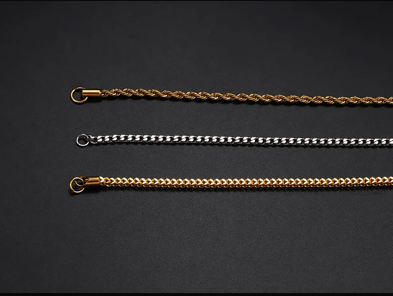 Gold & Silver Rope Chains – Multiple Lengths – Durable, Stylish & High Shine