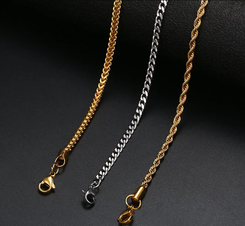 Gold & Silver Rope Chains – Multiple Lengths – Durable, Stylish & High Shine