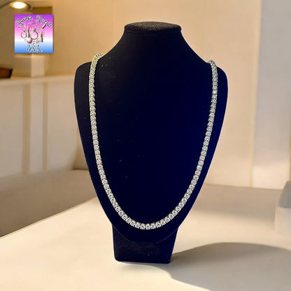 VVS1 Moissanite Tennis Chain – GRA Certified, 925 Sterling Silver/ Plated 18K Gold, 16"-24"  Ships from USA