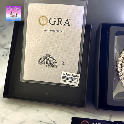 VVS1 Moissanite Tennis Chain – GRA Certified, 925 Sterling Silver/ Plated 18K Gold, 16"-24"  Ships from USA